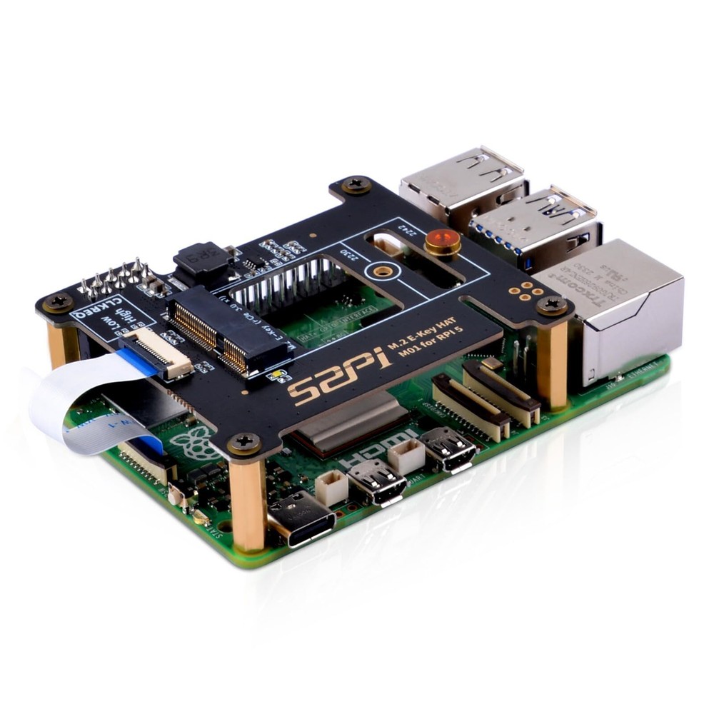 M01 PCIe M.2 E-Key NVMe SSD PCIe Peripheral Board for Raspberry Pi 5 Support ...