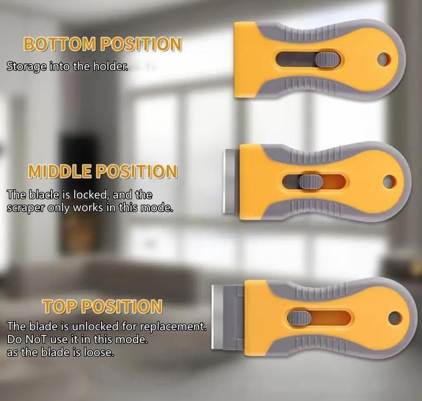 Retractable Razor Blade Scraper Tool, 2 Pack with 20 Extra Replacement Blades, S