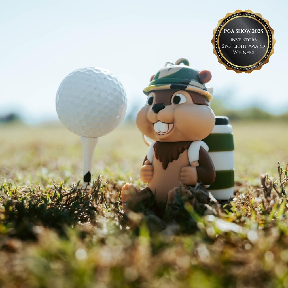 Gopher Caddy Golf Tee Holder, Includes 8 Wood Golf Tees, Fun Golf Accessories...