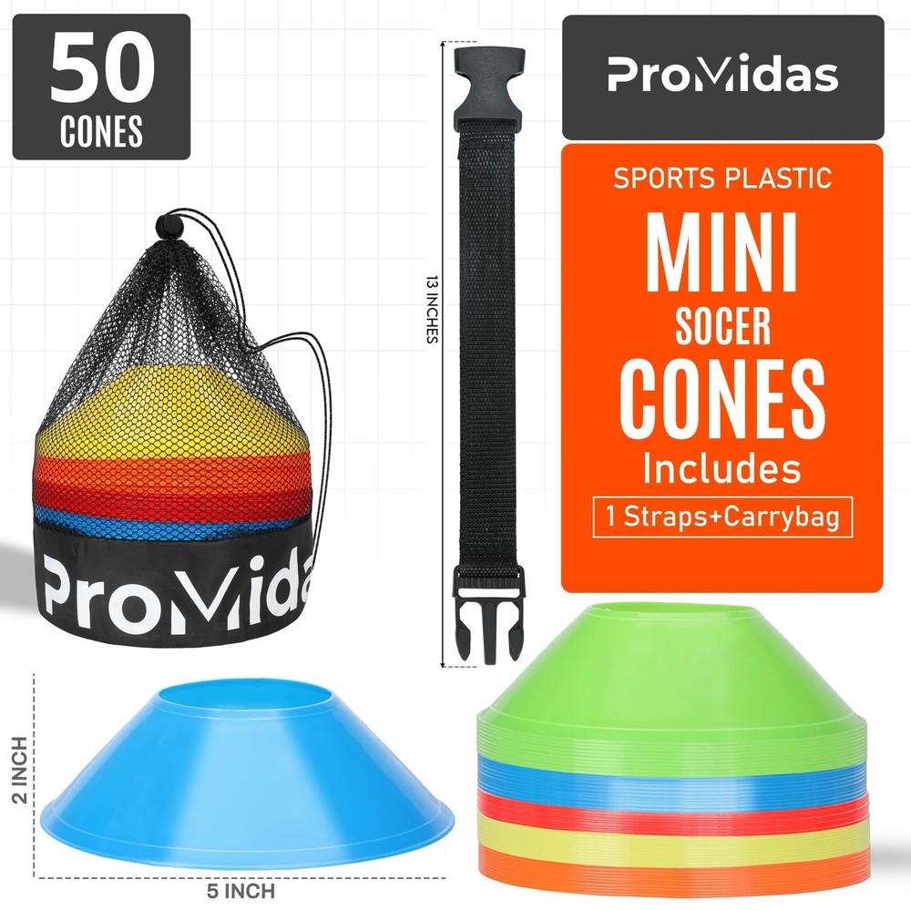 Mini Cones for Sports - Better Space Utilization - Comes with Shoulder Strap ...