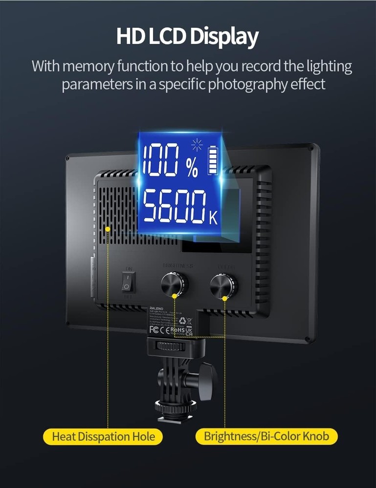 Fully Adjustable LED Video Light Panel for Stunning Live Streams & Photography