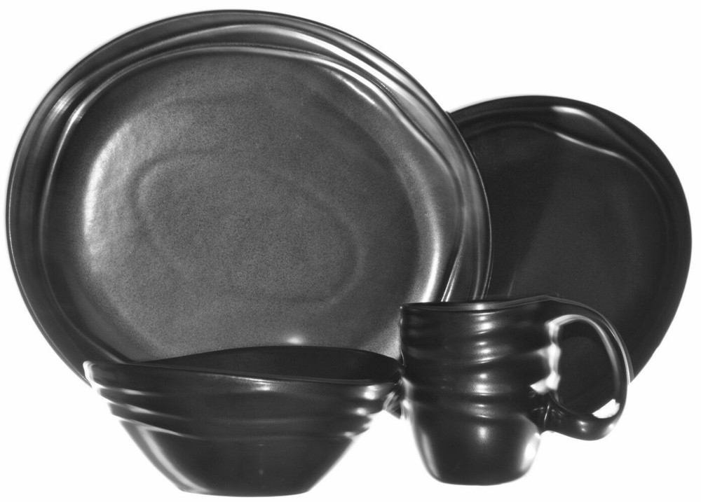 NAMBE Stoneware Earth Metallic Sunset 4 Piece Place Setting Dinnerware New