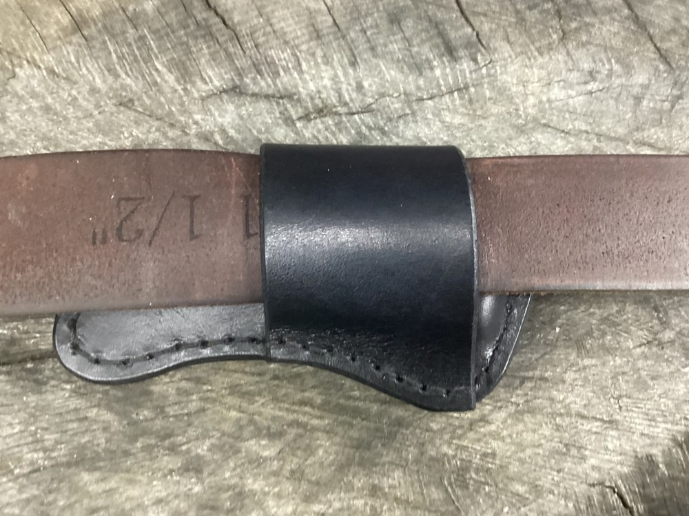 Leather Folding Knife Sheath Horizontal Trapper Size(Sheath Only)