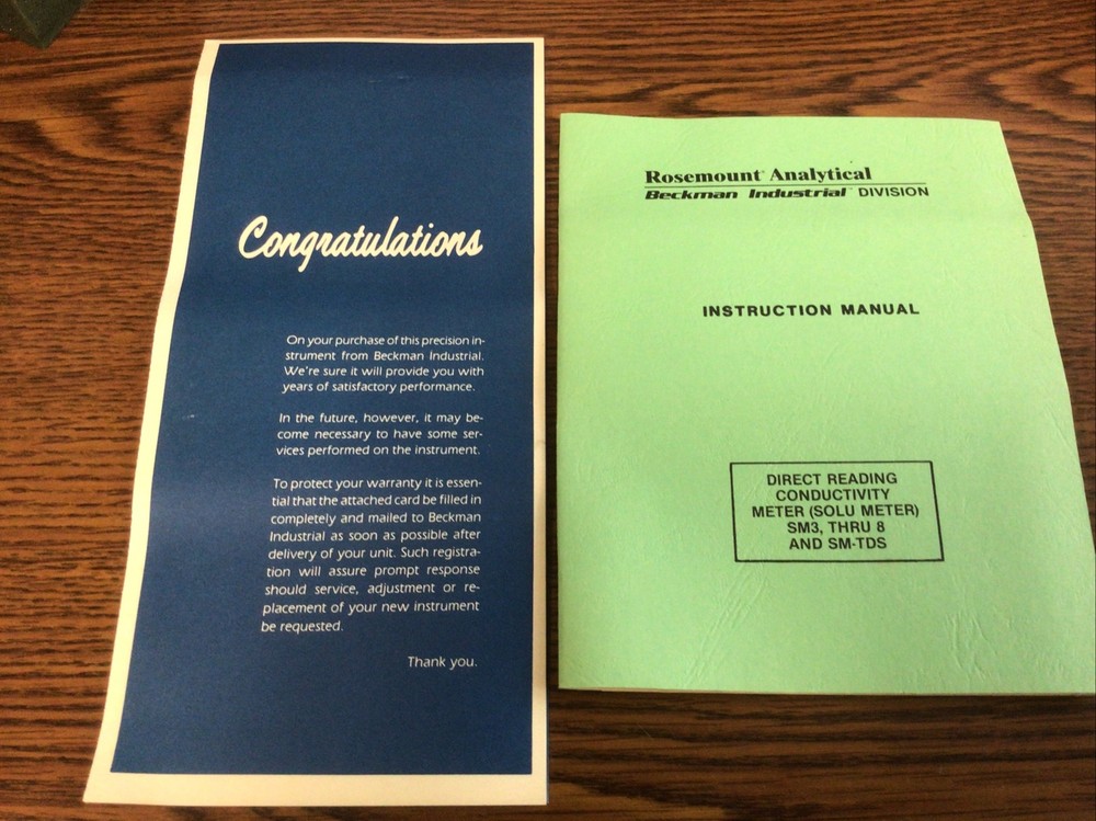 Beckman Industrial Solution Meter SM-3 NOS