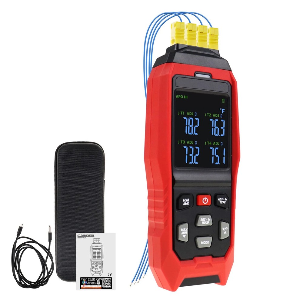 Real-Time Data Logging K/J Datalogger Thermocouple Thermometer ADJ Compensation
