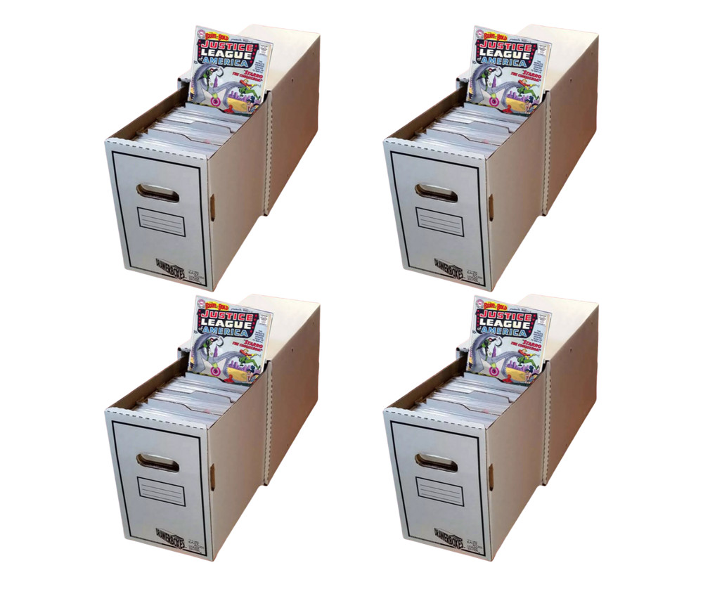4-pack Short Comic Book Drawer Boxes Comic Storage Box with Dividers Comic House