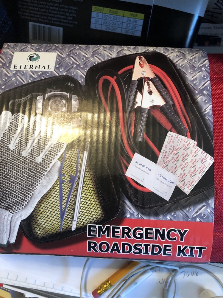 Auto Car Safety Emergency Roadside Kit Two Way Zipper Case Pouch Red First Aid