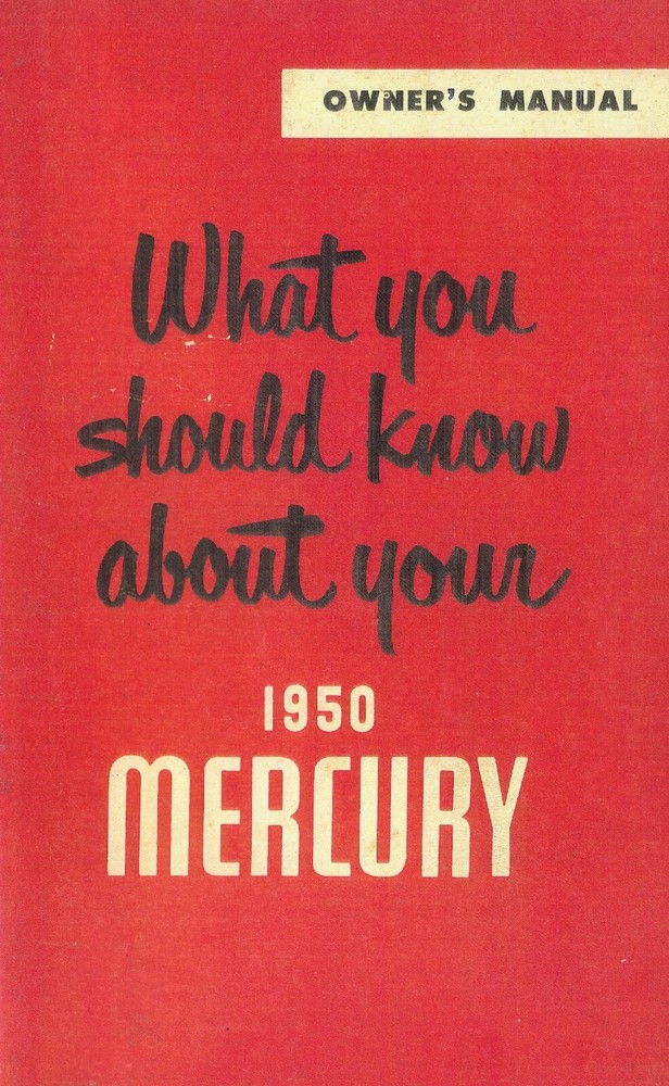 1950 Mercury Owners Manual Repro New