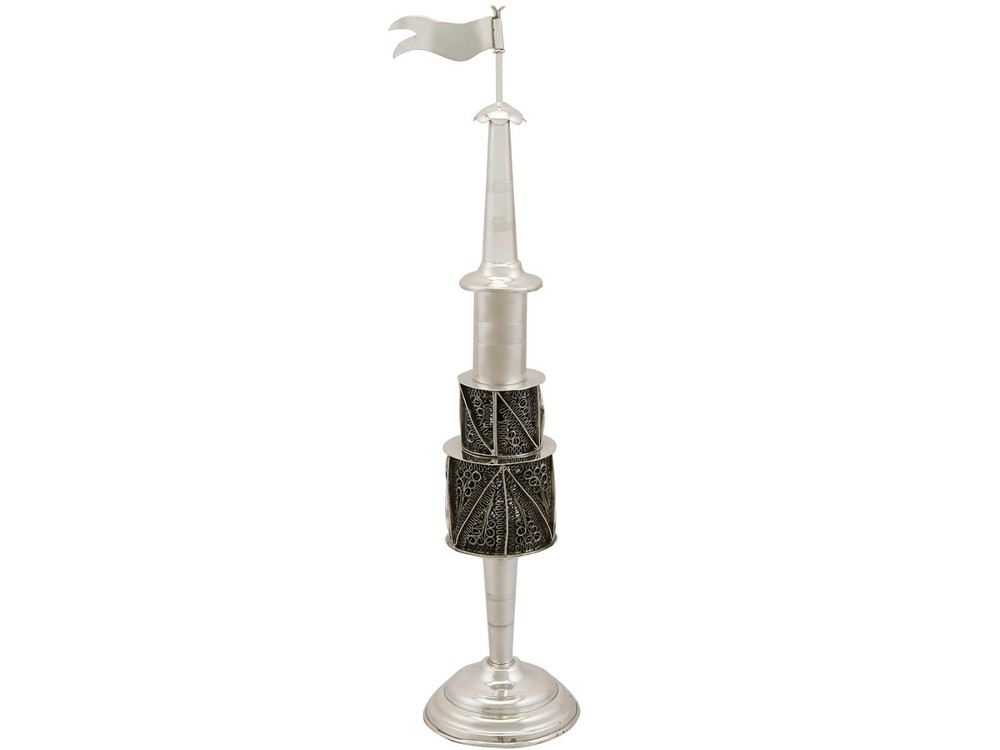 Antique German Silver Spice Tower Circa 1880