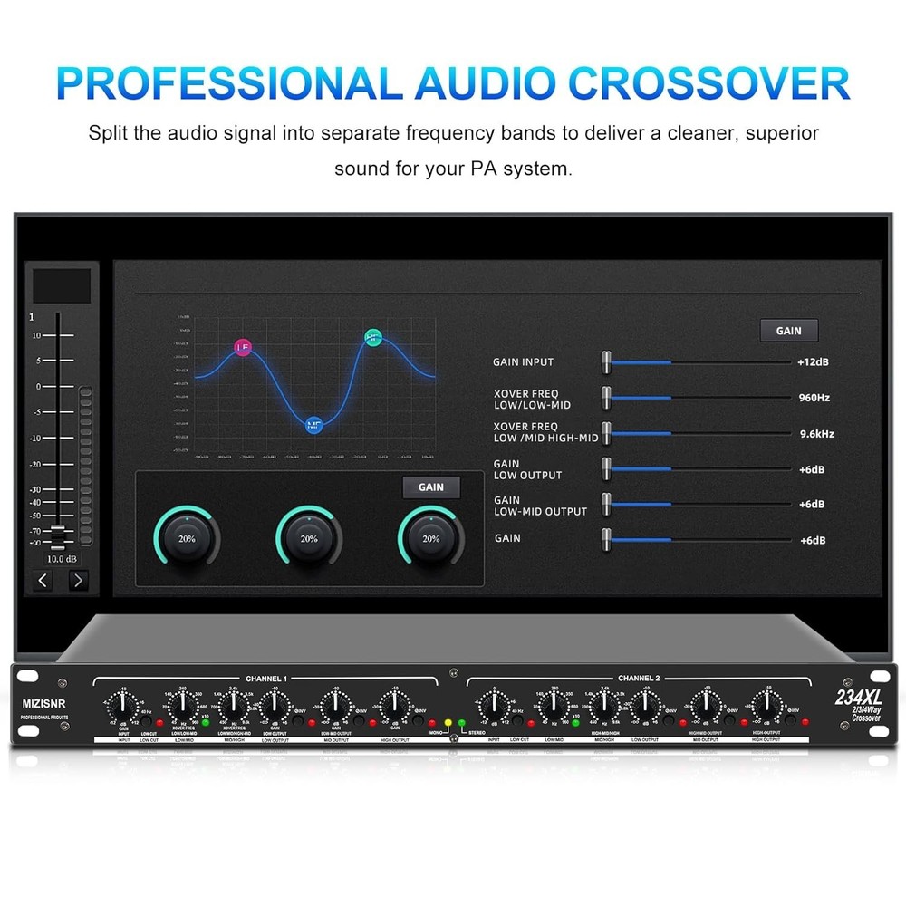 Professional Stereo Crossover XLR Input/Output=