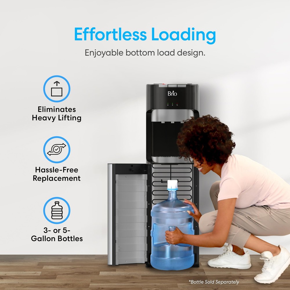 Bottom Loading Water Cooler Dispenser for 5 Gallon Bottles - 3 Temperatures w...