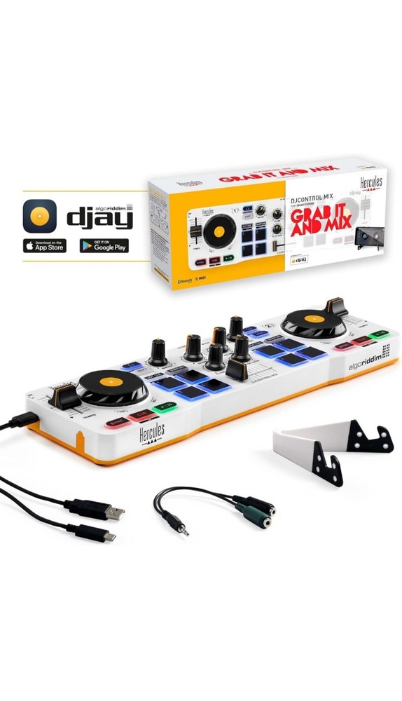 Hercules DJControl Mix Wireless Double Deck Controller - White