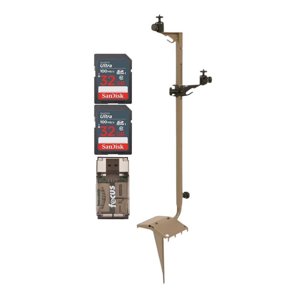 Stealth Cam Adjustable Multi Pivot Mounting Post with Card Reader Bundle