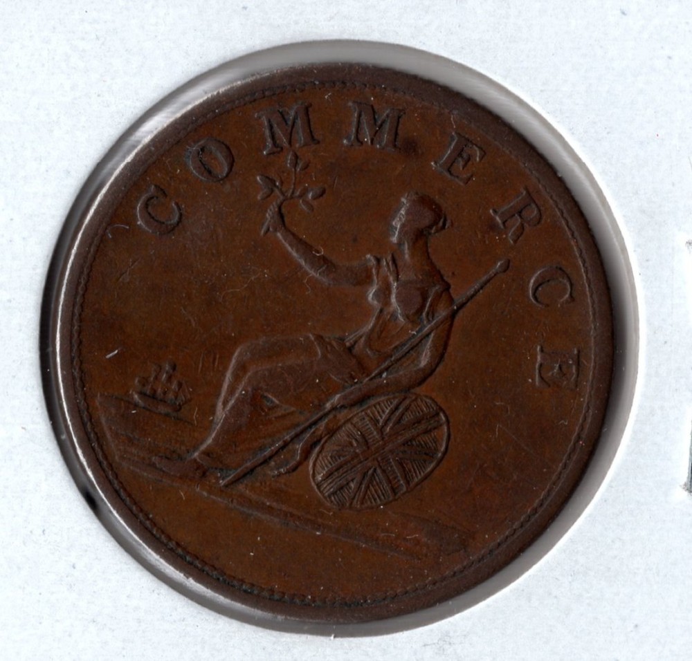 1813 WE-7 Br 978 half Penny VF