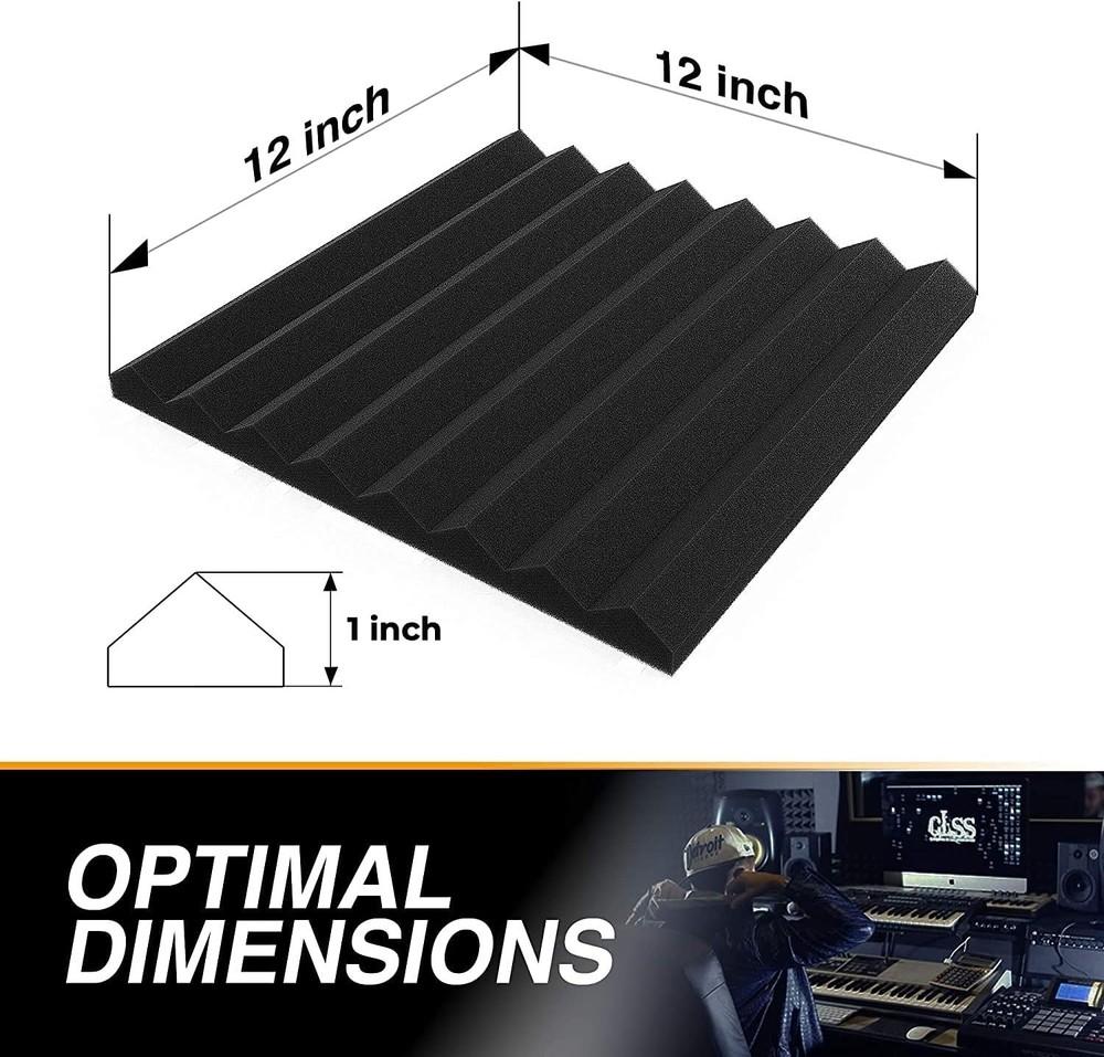 Pack 52 Acoustic Foam Panels Charcoal