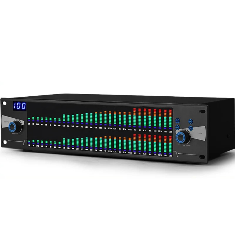 Professional DJ System 2U Dual 31 Bands Audio Effect Graphic Digital Equalizer