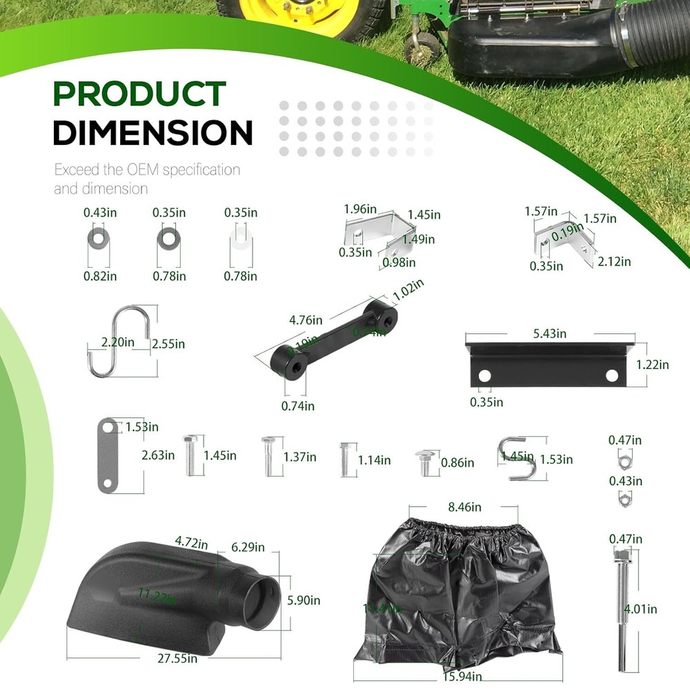 62468 Lawn Vacuum Deck Adapter Kit Universal Deck Boot Chute, Leaf Vacuum Bagger