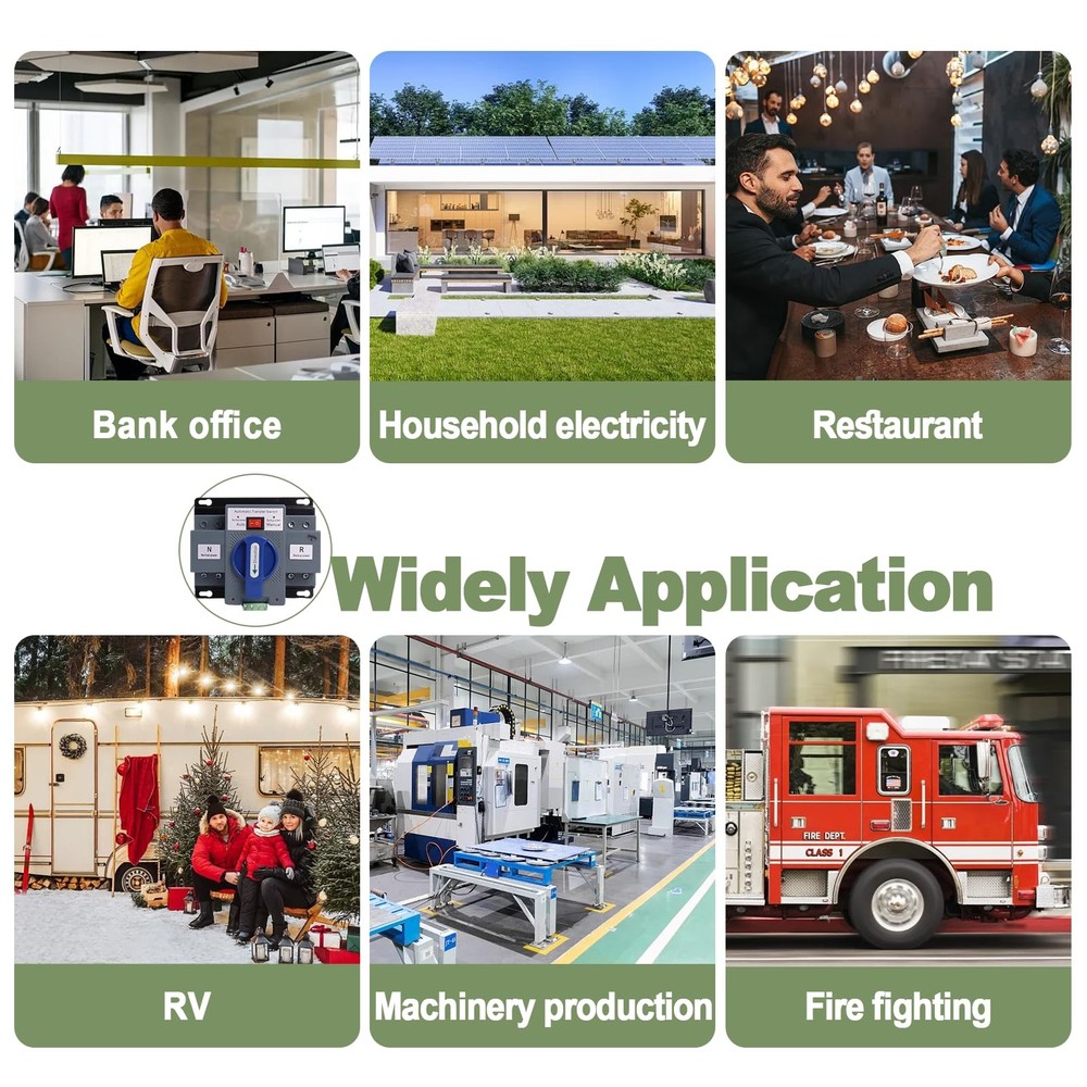 Dual Power Automatic Transfer Switch, 2P 63A 110V Generator Blue