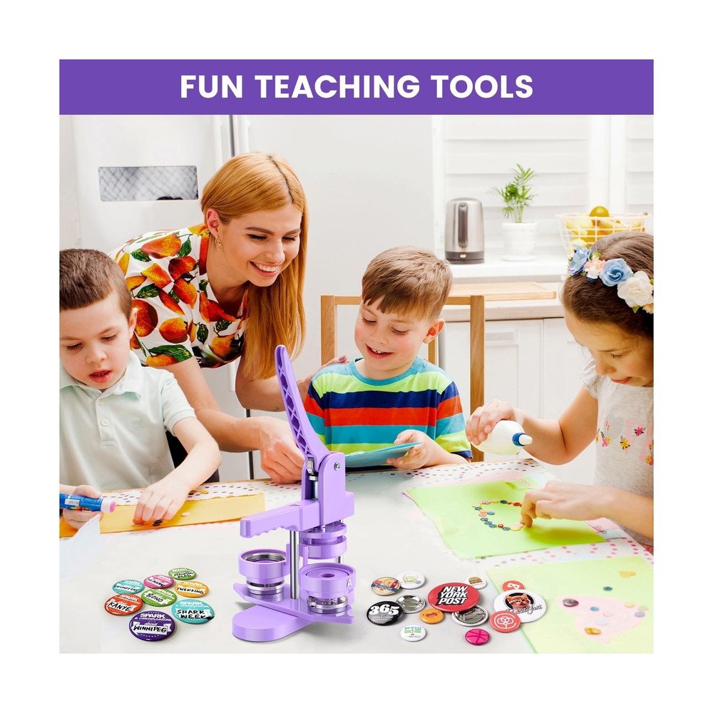 Mryitcal Button Maker Machine Multiple Sizes, 1''+1.25''+2.25'' Pin Maker But...
