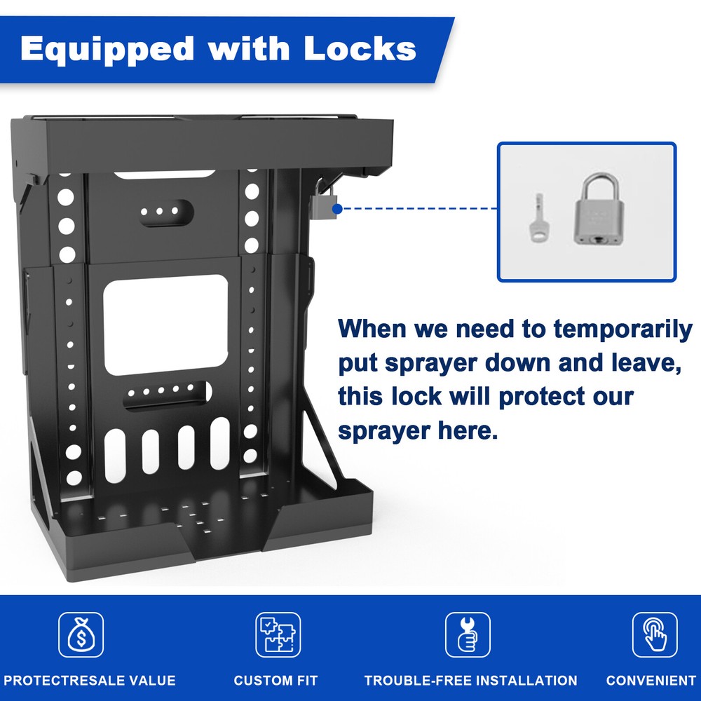Open Enclosed Landscape Trailer Adjustable Lockable Backpack Blower Sprayer Rack