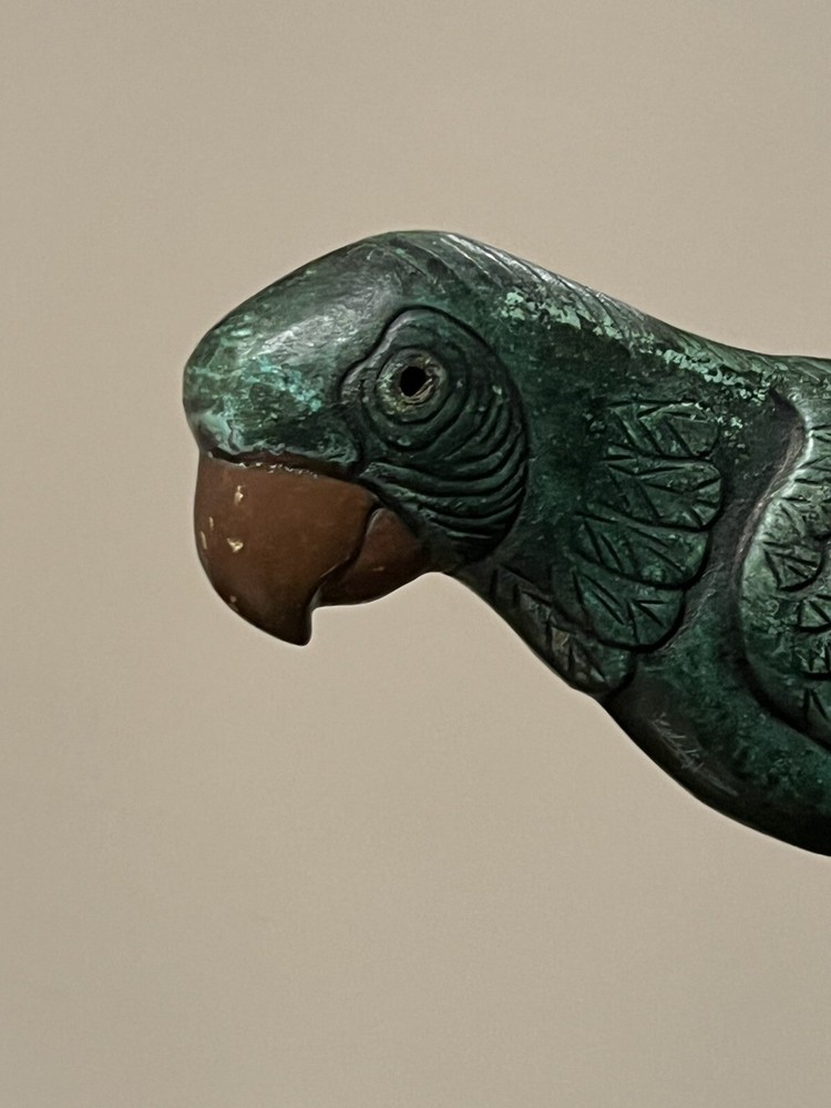 Bronze Parrot on rotating stand