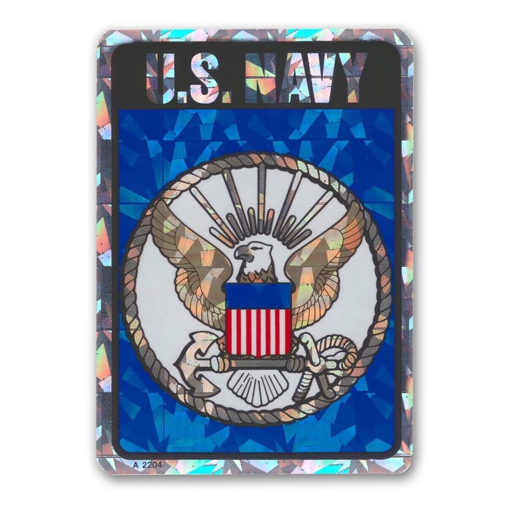 Navy Holographic Rectangle Sticker