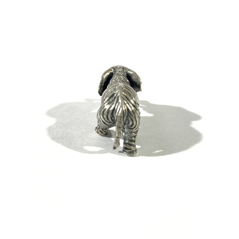vintage solid silver elephant miniature , hallmarked italian figurine