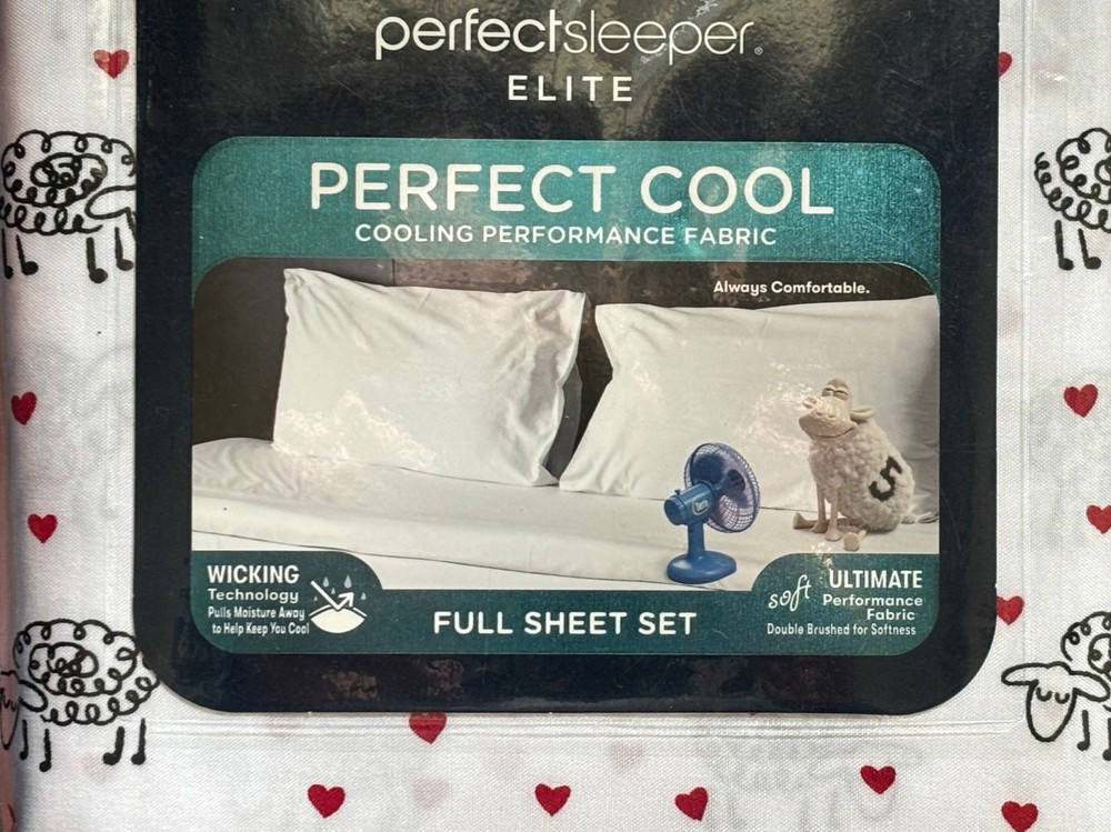 Serta Perfect Sleeper SLEEPING SHEEP with RED HEARTS Sheet Set (6-pc FULL Size)