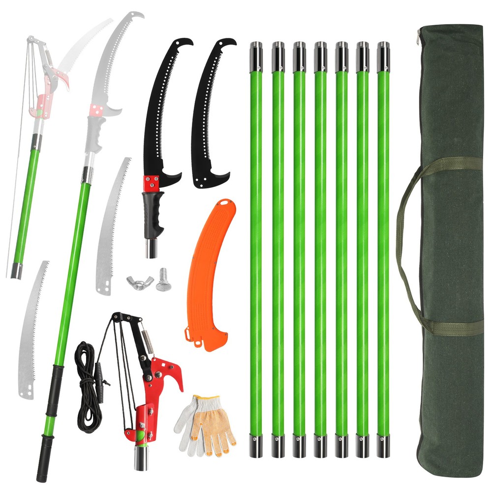 30ft Manual Pole Saw, Lightweight Tree Trimmers Long Handle Pruner Set