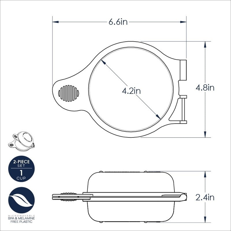 Egg Sandwich Maker Microwave Non-Stick Round Egg Cooker Breakfast Tool Easy Use