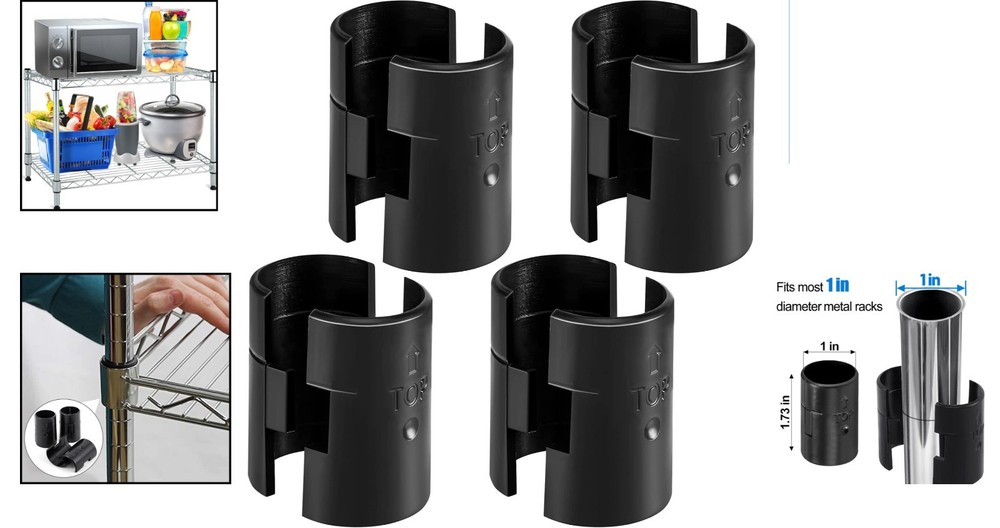Durable 8-Piece Wire Shelving Lock Clips for 1-Inch Posts - Smart Replacement