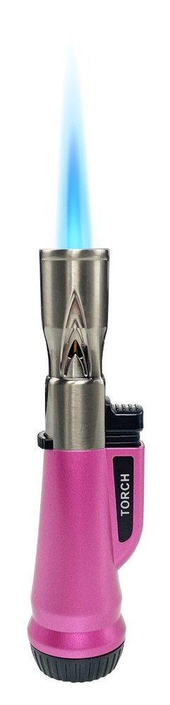 Jet Torch Flame Refillable Butane Lighter Adjustable Cigar Lighter Pink Color