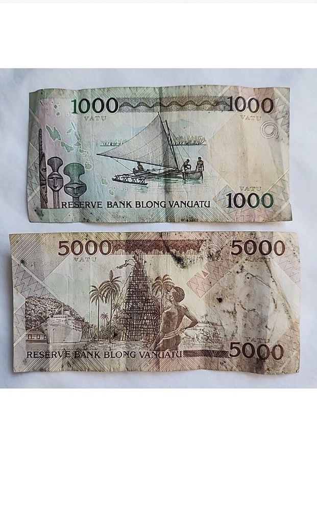 6000 VATU CURRENCY NOTES VANUATU 5000 & 1000 circulated