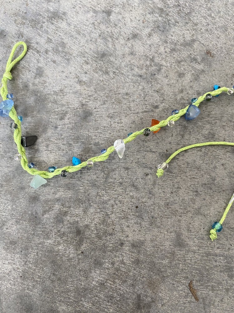 Artisan Green Rope Gemstone Handmade Bracelet
