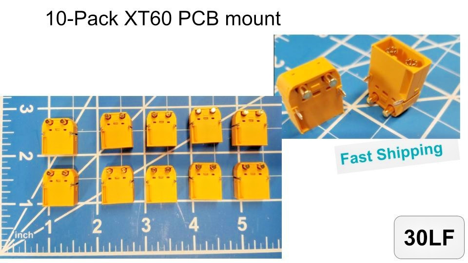 10-Pack  Male XT60 / XT-60 PCB mount Bullet Connector
