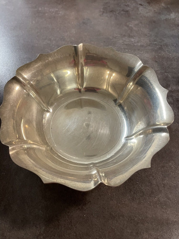 Antique Solid Sterling Silver Floral Fruit Bowl,137g