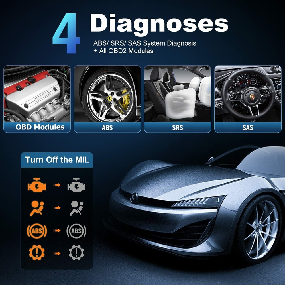 Foxwell NT630 PLUS OBD2 Scanner Code Reader Diagnostic Tool ABS Bleeding SAS SRS