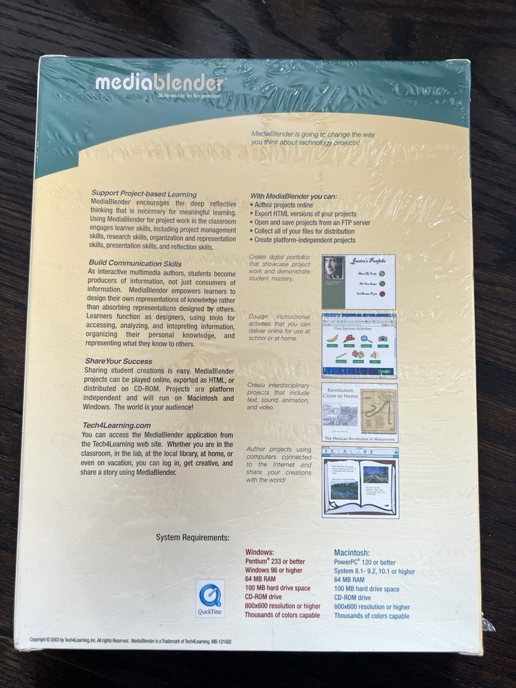 Media Blender Multimedia For The Next Generation Tech4Learning NEW SEALED 2003