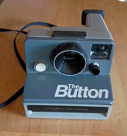 Vintage 1980s Polaroid The Button Land Camera With Strap Untested