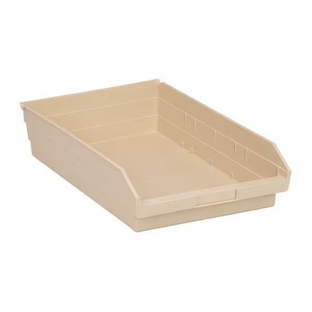 Quantum Storage Systems Qsb110iv Shelf Storage Bin, Polypropylene, Ivory, 4 In
