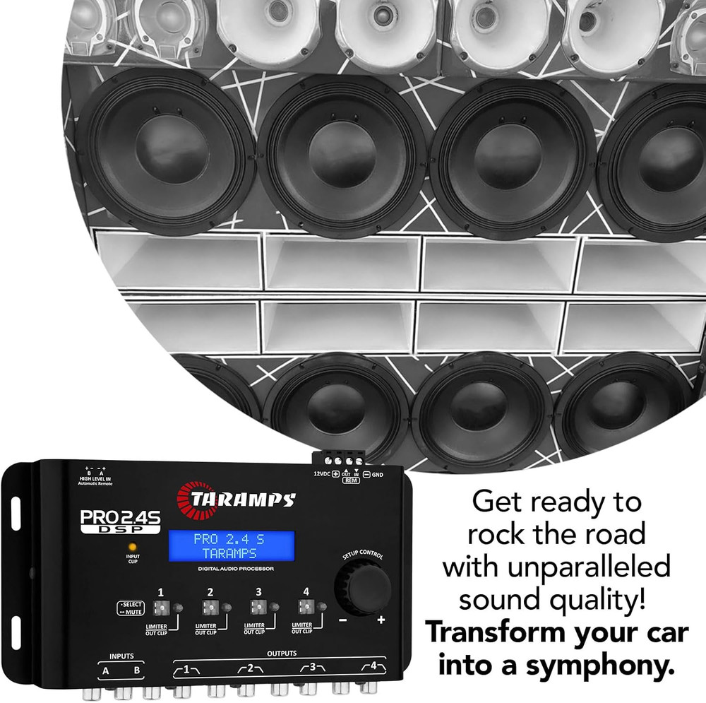 Taramps Pro 2.4S DSP Crossover Full Digital Signal Processor and Equalizer with