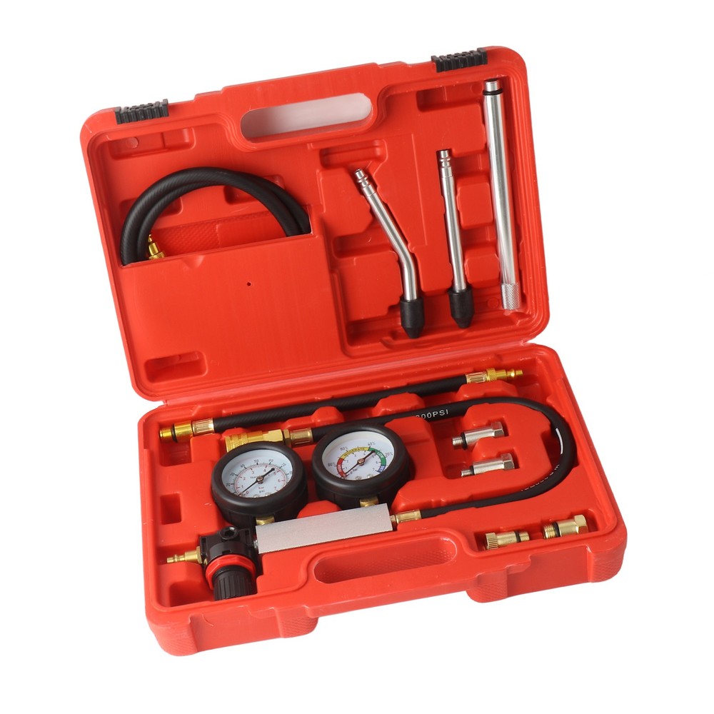 Dual Gauge Leakdown Tester Detecting Tool For Gasoline Engine Compression Test