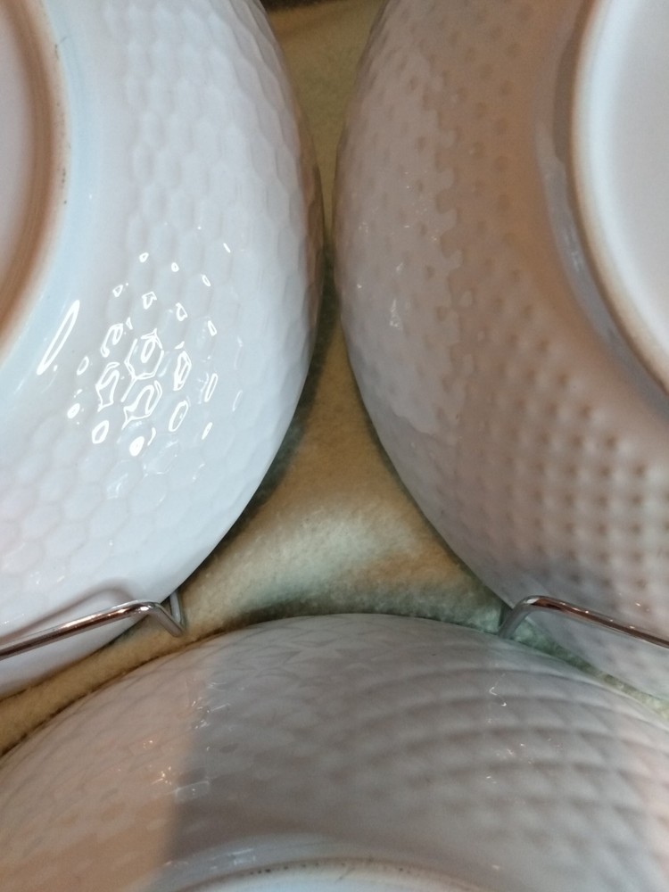 Stoneware All-Purpose Bowl 3 piece Set Pasta Bowls 3 Different Embossed Patterns