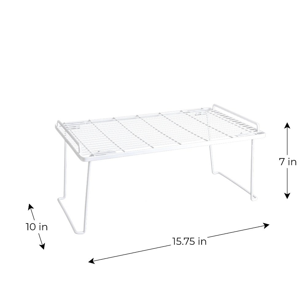 Folding White Wire Shelf - Kitchen, Pantry Organizer - White Wire