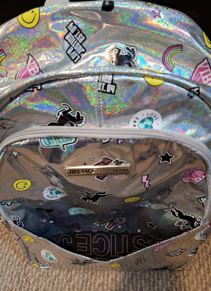 Justice Standard Size, 16", Iridescent Backpack, Excellent Condition!