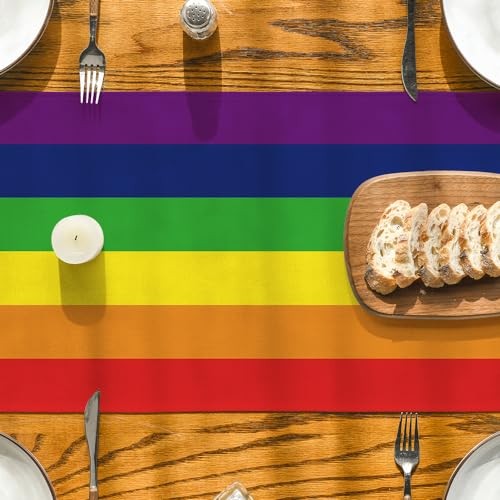 Rainbow Pride Day LGBT Table Runner, Kind 13" x 90", Table Runner Multi Color