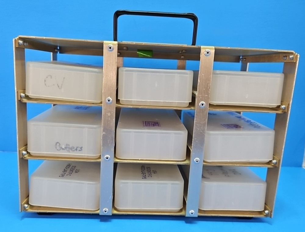 Laboratory Freezer Rack With Sample Boxes 9 Compartments