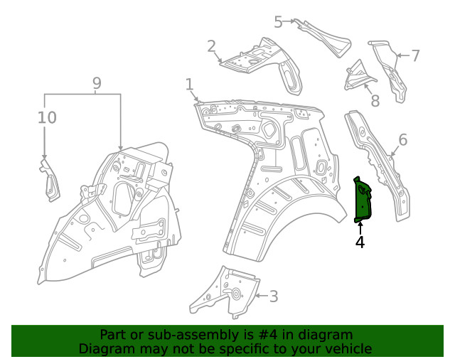 Genuine GM Passenger Side Quarter Inner Panel Extension 84196571