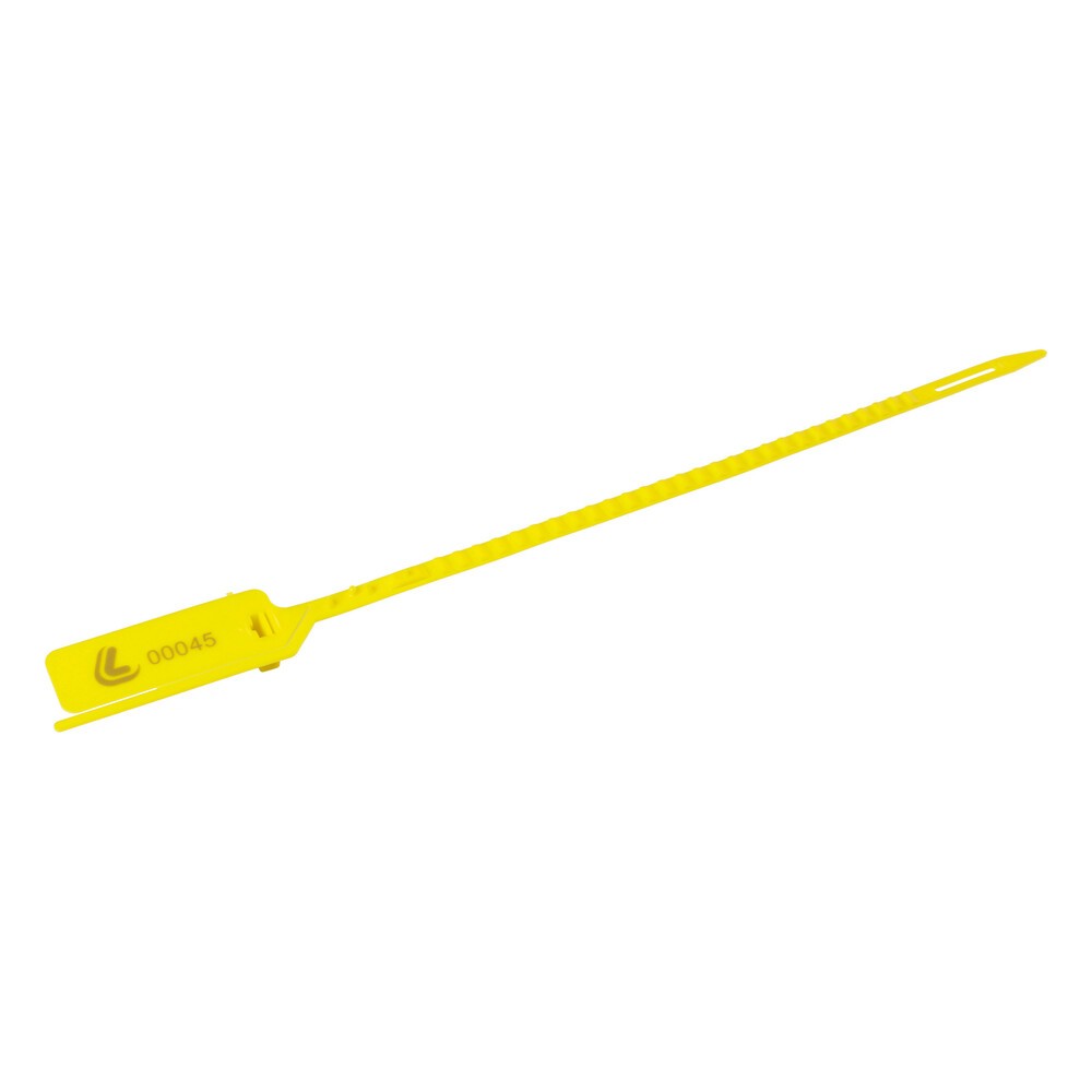 Set of 10 security seals, polypropylene, flat, ribbed