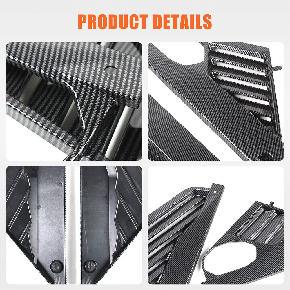 For Corvette C8 Stingray Coupe Carbon Black Engine Hood Bay Side Panel Cover US